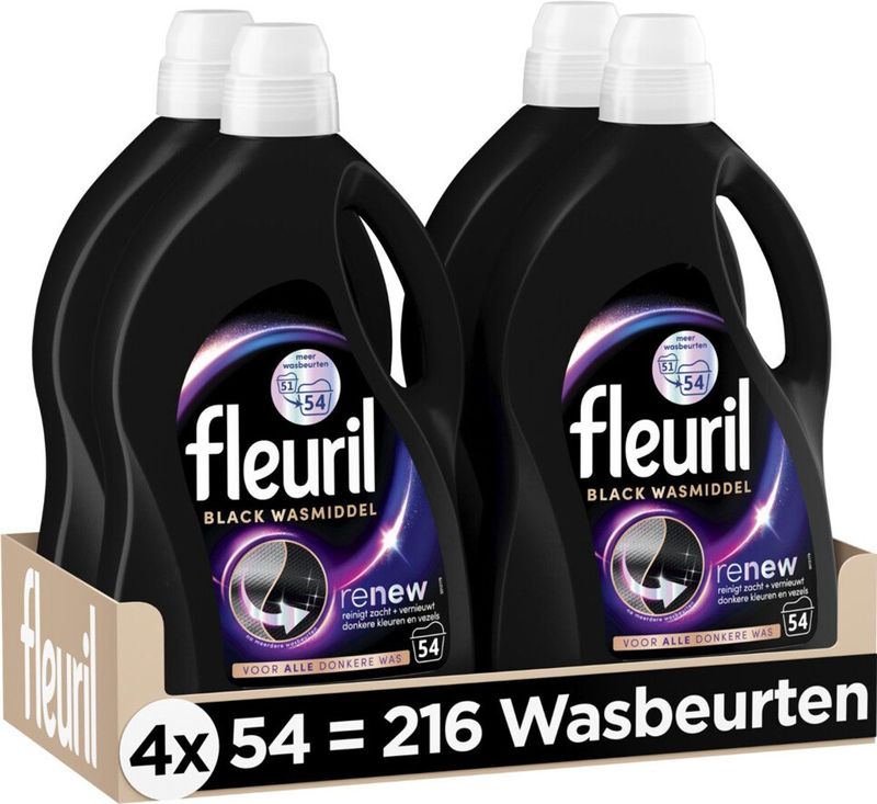 Fleuril - Black - Wasmiddel - 2,430 liter - 54 Wasbeurten