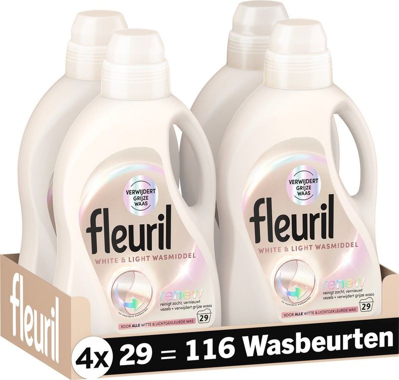 Fleuril - White & Light - Vloeibaar Wasmiddel - 1,5 Liter - Voor Witte en Lichte Kleding