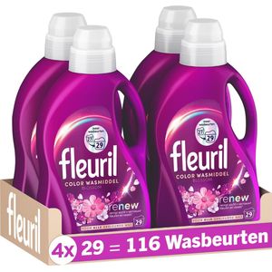 Fleuril - Color Blossom - Vloeibaar Wasmiddel - Kleurbehoud - Grootverpakking - 4x29 Wasbeurten