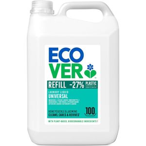 Ecover Wasmiddel Voordeelverpakking - Universele Was - 5L - 100 Wasbeurten - Kamperfoelie & Jasmijn - Krachtig, Ecologisch