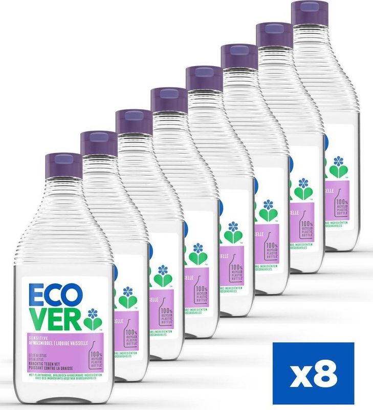 Ecover Afwasmiddel Voordeelverpakking 8 x 450 ml | Krachtig Tegen Vet