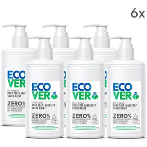 Ecover Handzeep ZERO Sensitive - Ecologisch & Voor de Gevoelige Huid - 6 x 250 ml - Zeeppompje - Voordeelverpakking