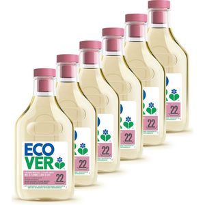 Ecover - Vloeibaar Wasmiddel - Voordeelverpakking 6 x 1 L - 132 Wasbeurten - Plantaardig & Biologisch Afbreekbaar