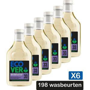 Ecover Ecologisch Wasmiddel Zwart & Donker - Vloeibaar Wasmiddel - Limoen & Lotus - Hernieuwt Donkere Kleuren - 6 x 1,5L - Voordeelverpakking