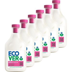 Ecover Wasverzachter Voordeelverpakking 6 x 1,5L - Verzacht & Verzorgt - Appelbloesem & Amandel Geur
