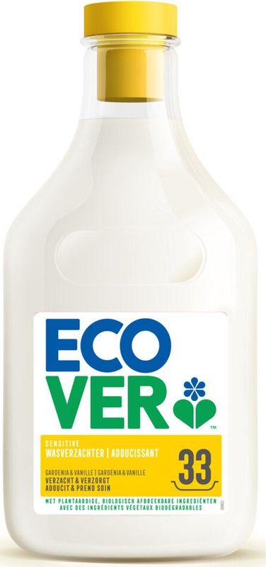 6x Ecover Wasverzachter Gardenia 33 Wasbeurten 1 liter