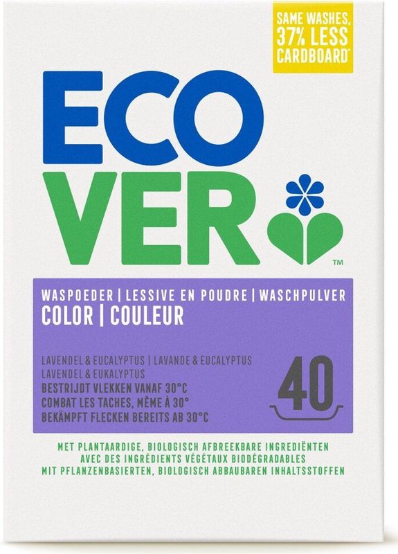 Ecover - Color Waspoeder - Gekleurde Was - Plantaardige Ingrediënten - 100% Gerecycled Karton
