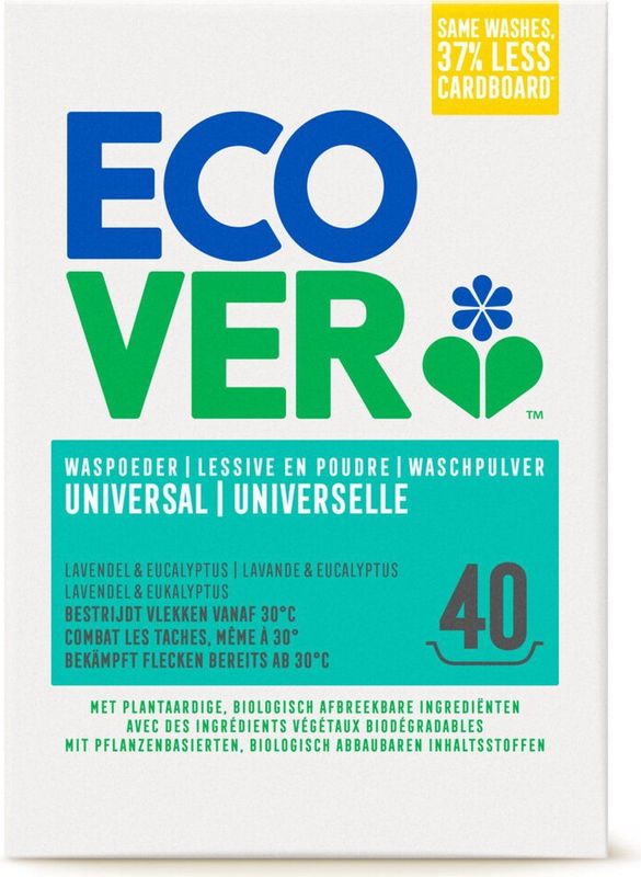 Ecover - Universal Waspoeder - Wit - Plantaardige Ingrediënten - 100% Recycled Karton