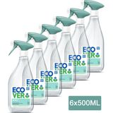Ecover Ruitenreiniger Spray - Glanzend Resultaat - 6 x 500 ml - Voordeelverpakking