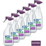 Ecover Kalkreiniger Badkamer Spray 6 x 500 ml Voordeelverpakking - Verwijdert Kalkaanslag - Ecologisch - Bessen & Basilicum Geur