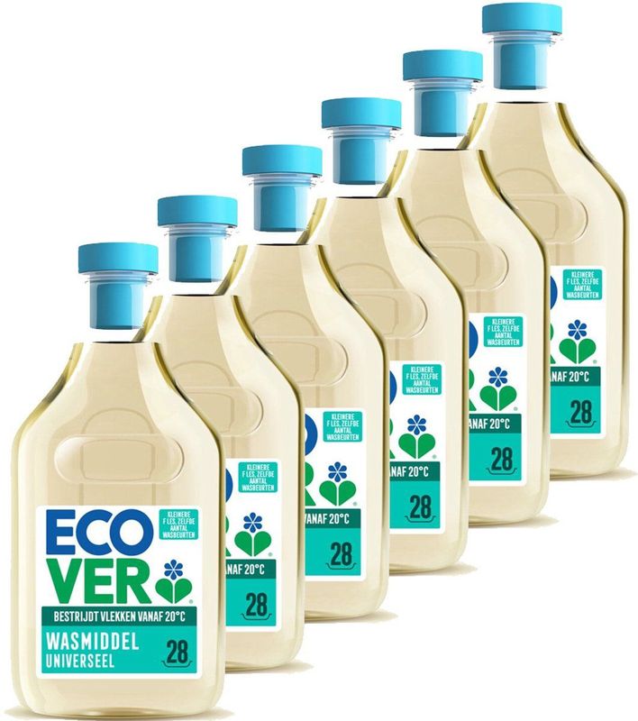 Ecover - Universeel Wasmiddel - 1,5 L - Plantaardig - Geschikt voor Witte en Gekleurde Was