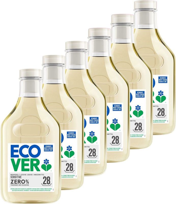Ecover Wasmiddel Voordeelverpakking 6 X 1,43L - ZERO Sensitive - Baby Wasmiddel - Ecologisch