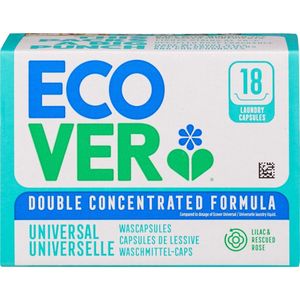 Ecover - Wascapsules - Universeel - 18 Wasbeurten - Vrij van Kleurstoffen