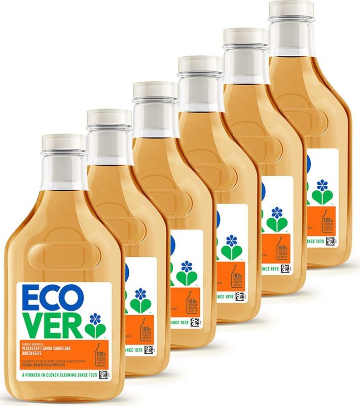 Ecover Vloerreiniger Voordeelverpakking 6 x 1L - Reinigt, Voedt en Beschermt