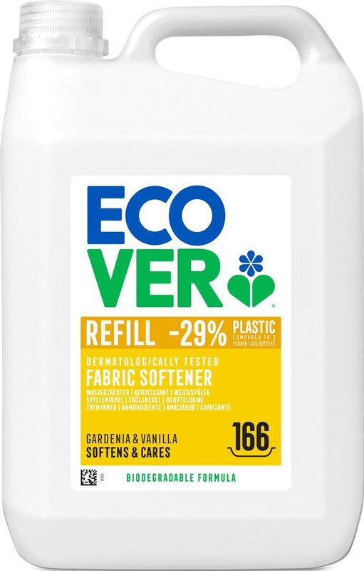 Ecover Wasverzachter 5L - 166 Wasbeurten - Gardenia en Vanille - Verzacht & Verzorgt