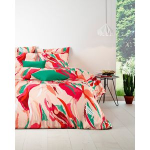 Mistral Home - DEKBEDOVERTREK - katoen renforcé - 140 x 200 cm + 65 x 65 cm - eenpersoons - Limited edition Sketchy - roze
