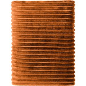 Mistral Home - Plaid - 100% gerecycleerd polyester - Flannel - 150x200 cm - Caramel - Roest