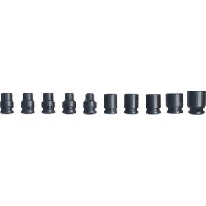CriKo set van 10 doppen voor slagmoersleutel - CR/VA - 1/2"" opname - 10 tot 24 mm
