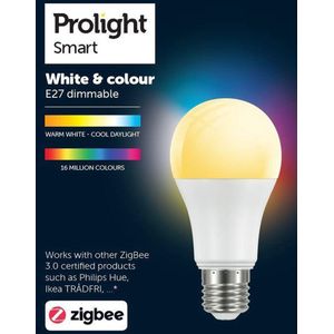 PROLIGHT Smart Classic RGBW LED-lamp E27 9,5 W dimbaar, 806 lumen