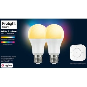 Prolight Zigbee Smart LED Lamp - E27 - Slimme Lichtbron - Dimbaar - 2 Stuks