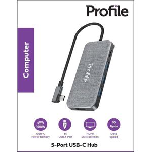 Profile - USB-C hub - 4 poorten - 3xUSB A - 1xHDMI (4K)