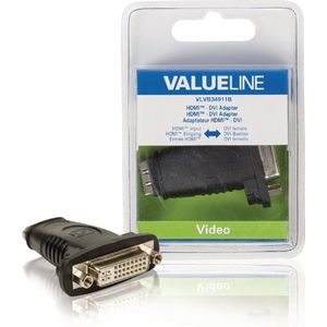 High Speed HDMI met Ethernet Adapter HDMI Female - DVI-D 24+1-Pins Female Zwart