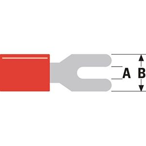 Vork AMPplug kabelschoen rood A: 3.7 B 6.4 (100 stuks)