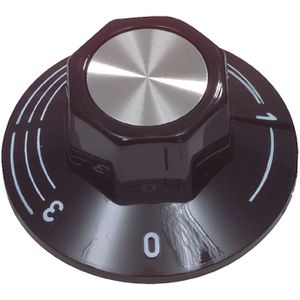 Fixapart W4-44086 Houseware knob accessoires en accessoires voor thuis (keuken/oven, Houseware knob, zwart, zilver, universeel, 50 mm, 50 mm