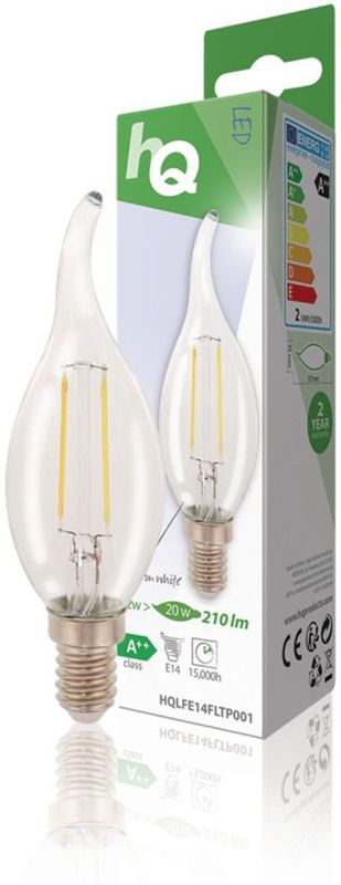 Retro - Vlamvormige LED-lamp - Warm Wit - E14-fitting - 2 Watt - 210 Lumen