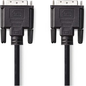 Nedis DVI-Kabel - DVI-D 24+1-Pins Male - DVI-D 24+1-Pins Male - 1080p - Vernikkeld - 10.0 m - Recht - PVC - Zwart - Polybag