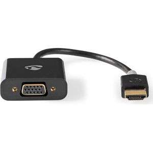 HDMI Kabel - HDMI Connector - VGA Female 15p / 3,5 mm Female - 1080p - Verguld - 0.20 m - Recht - PVC - Antraciet - Window Box met Euro Lock