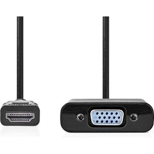 HDMI naar VGA + Audio Adapter 20cm Zwart