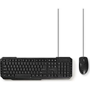Nedis Muis en Toetsenbord - Set - Bedraad - Muis- en toetsenbordverbinding: USB - 800 dpi - US internationaal - US Internationaal