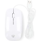 Nedis - MSWD200 - PC-Muis - Wit - Bedraad - 3 Knoppen - 1000 DPI