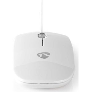 Nedis - MSWD200 - PC-Muis - Wit - Bedraad - 3 Knoppen - 1000 DPI