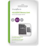 Nedis - Micro SDHC Geheugenkaart - 32 GB - Class 10 - Inclusief Adapter