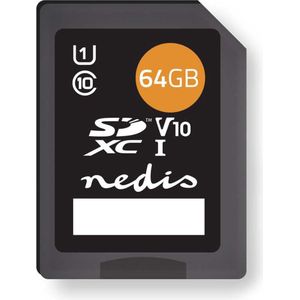 Nedis Geheugenkaart - SDXC - 64 GB - Schrijfsnelheid: 80 MB/s - Leessnelheid: 45 MB/s - UHS-I - 5412810266388