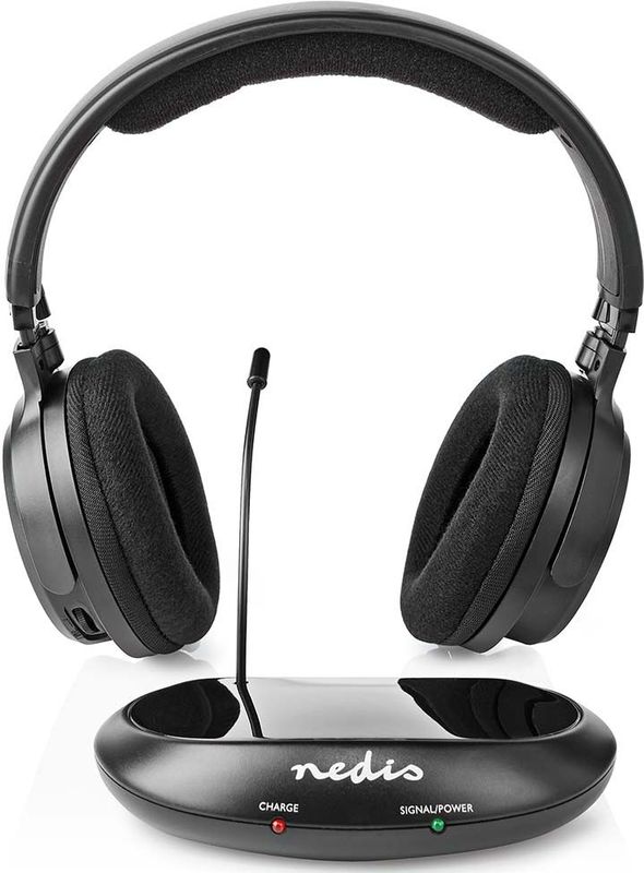 Nedis - HPRF200BK - Draadloze Hoofdtelefoon - Zwart - Plastic