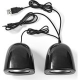 Luidsprekerset - 2.0 - 12 Watt - Zwart/Zilver