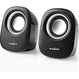 Luidsprekerset - 2.0 - 12 Watt - Zwart/Zilver