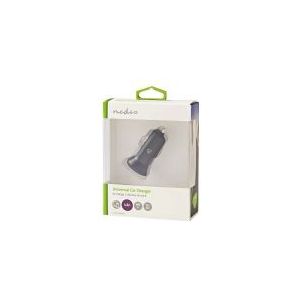 Nedis - USB Autolader - Zwart - 2 Poorten - 4,8A