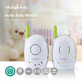 Nedis Baby Audio Monitor - Baby Draadloze Intercom met 300 M Bereik - 2 Stuks - Groen/Wit