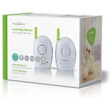 Nedis Baby Audio Monitor - Baby Draadloze Intercom met 300 M Bereik - 2 Stuks - Groen/Wit