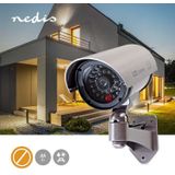 Nedis Dummy Beveiligingscamera - Bullet - IP44 - Batterij Gevoed - Buiten - Inclusief muurbeugel - Grijs