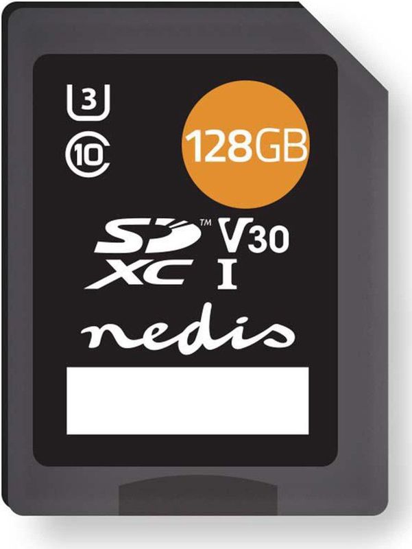 Nedis - MSDC128100BK - Geheugenkaart - Zwart - 128 GB - Klasse 10
