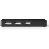 Nedis - USB Hub - 7 Poorten - USB2.0 - Zwart - Externe Voeding