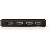 Nedis - USB Hub - 7 Poorten - USB2.0 - Zwart - Externe Voeding