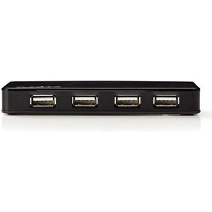 7 Poorts USB 2.0 Hub incl. voeding Zwart