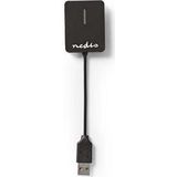 Nedis - UHUBU2410BK - Usb-hub - Zwart - Plastic - 4-poorts