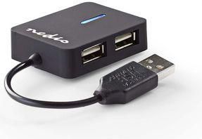 Nedis - UHUBU2410BK - Usb-hub - Zwart - Plastic - 4-poorts